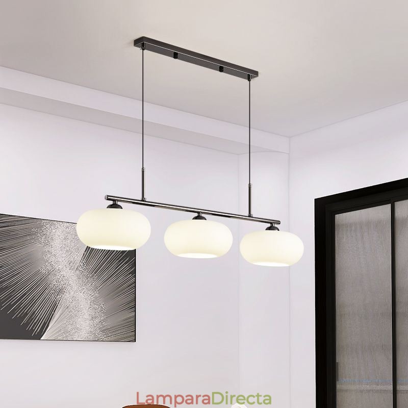 Lámpara colgante de cristal nórdico, lámpara de techo creativa de hierro forjado