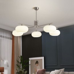 Lámpara colgante de cristal nórdico, lámpara de techo creativa de hierro forjado