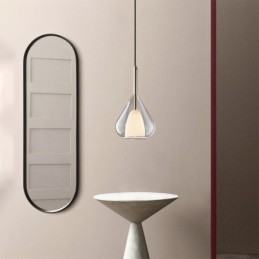 Lámpara colgante moderna minimalista con doble cristal para techo