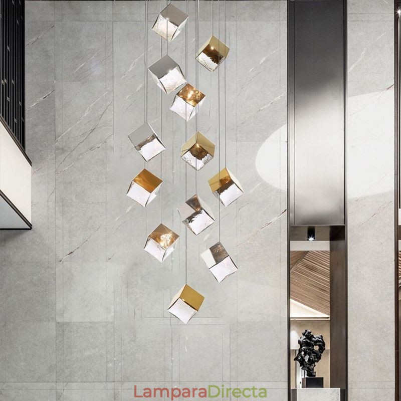 Lámpara colgante de cristal creativa para techo de pabellón
