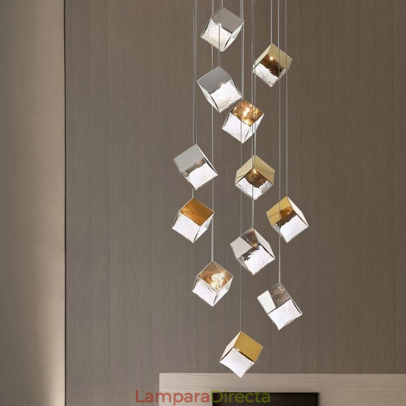 Lámpara colgante de cristal creativa para techo de pabellón