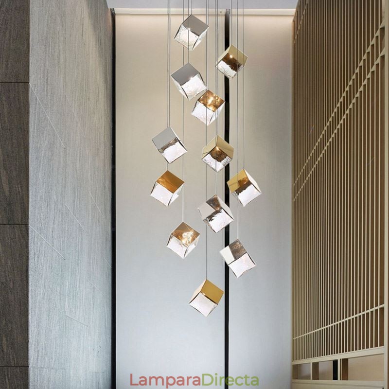 Lámpara colgante de cristal creativa para techo de pabellón