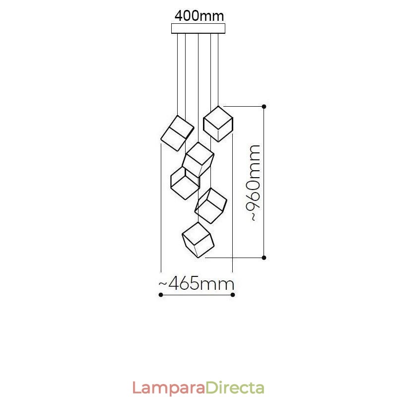 Lámpara colgante de cristal creativa para techo de pabellón