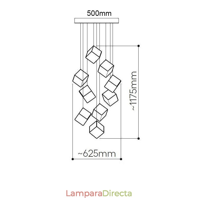 Lámpara colgante de cristal creativa para techo de pabellón