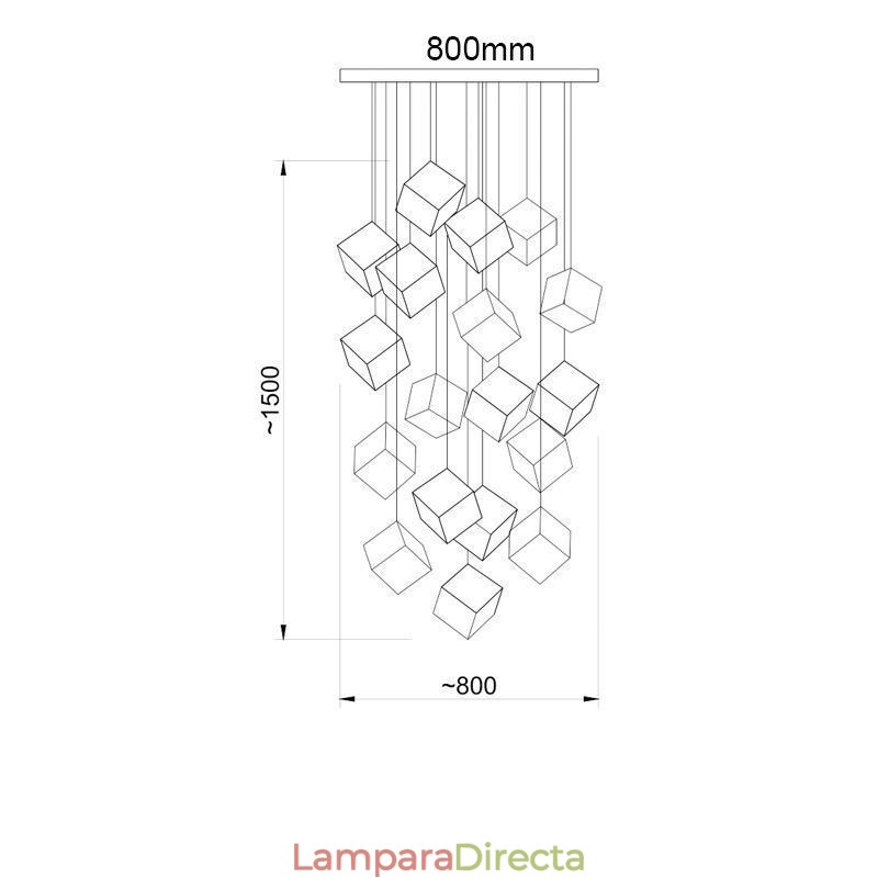 Lámpara colgante de cristal creativa para techo de pabellón