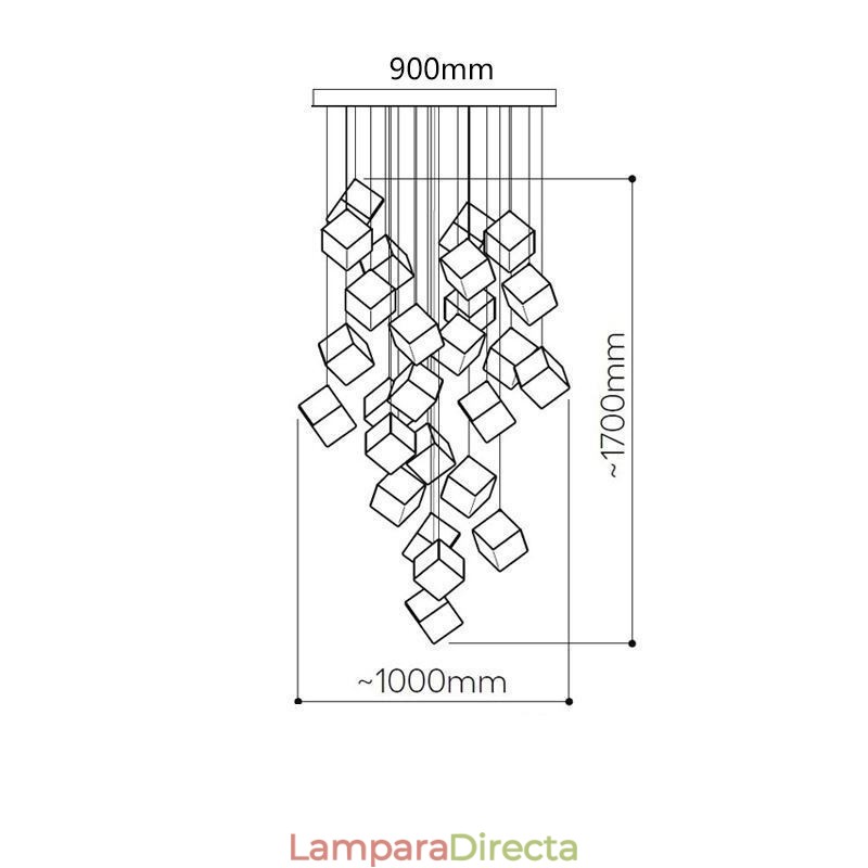 Lámpara colgante de cristal creativa para techo de pabellón
