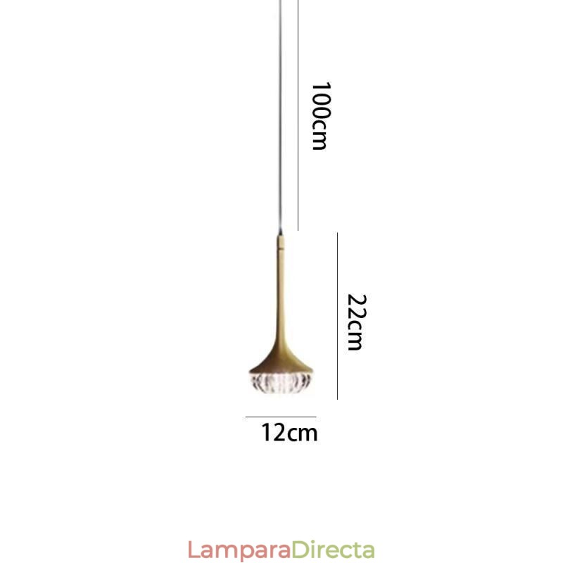 Lámpara colgante de vidrio moderna Lámpara de techo de vidrio de hierro forjado