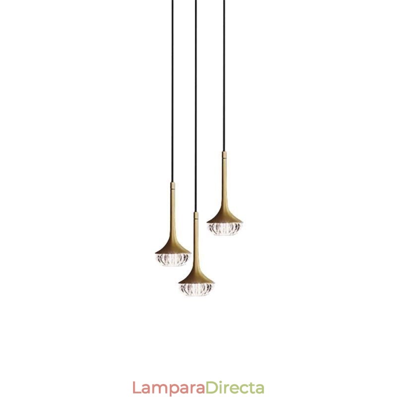 Lámpara colgante de vidrio moderna Lámpara de techo de vidrio de hierro forjado