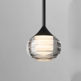 Lámpara colgante de cristal simple, luces de techo decorativas negras