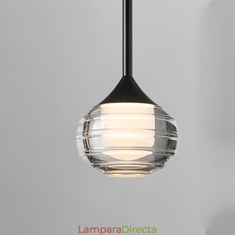 Lámpara colgante de cristal simple, luces de techo decorativas negras