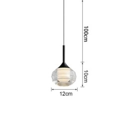 Lámpara colgante de cristal simple, luces de techo decorativas negras