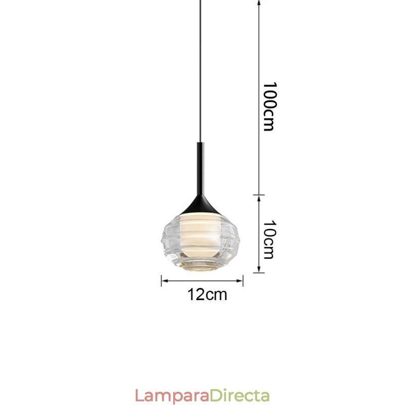 Lámpara colgante de cristal simple, luces de techo decorativas negras