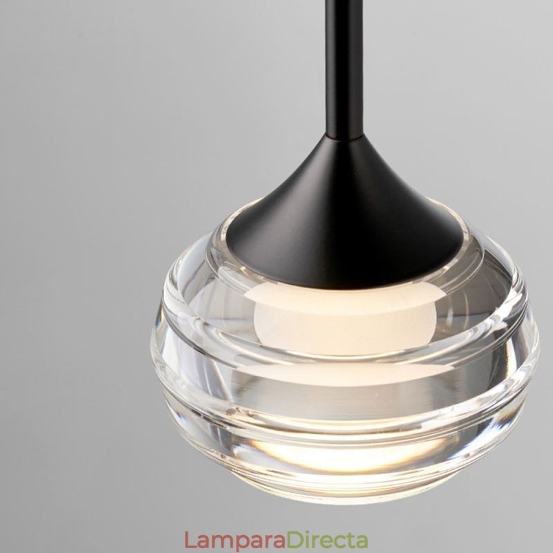 Lámpara colgante de cristal simple, luces de techo decorativas negras