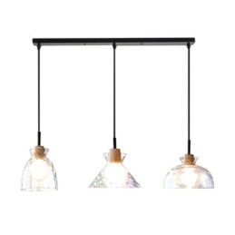 Lámpara colgante moderna y sencilla de cristal permeable al agua, lámpara de techo con 3 luces para mesita de noche