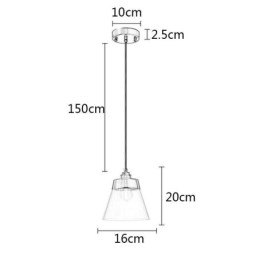 Lámpara colgante de cristal moderna, individual, con pantalla de cristal transparente.