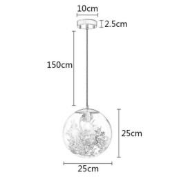Lámpara colgante de bola de cristal con hojas para Navidad