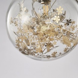 Lámpara colgante de bola de cristal con hojas para Navidad