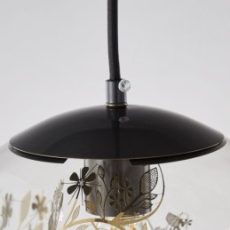 Lámpara colgante de bola de cristal con hojas para Navidad