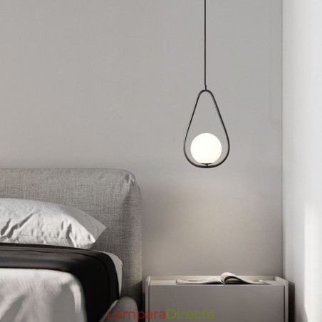 Lámpara colgante moderna con forma de globo y gota de agua de cristal Lámpara colgante moderna con forma de globo y gota de agua de cristal