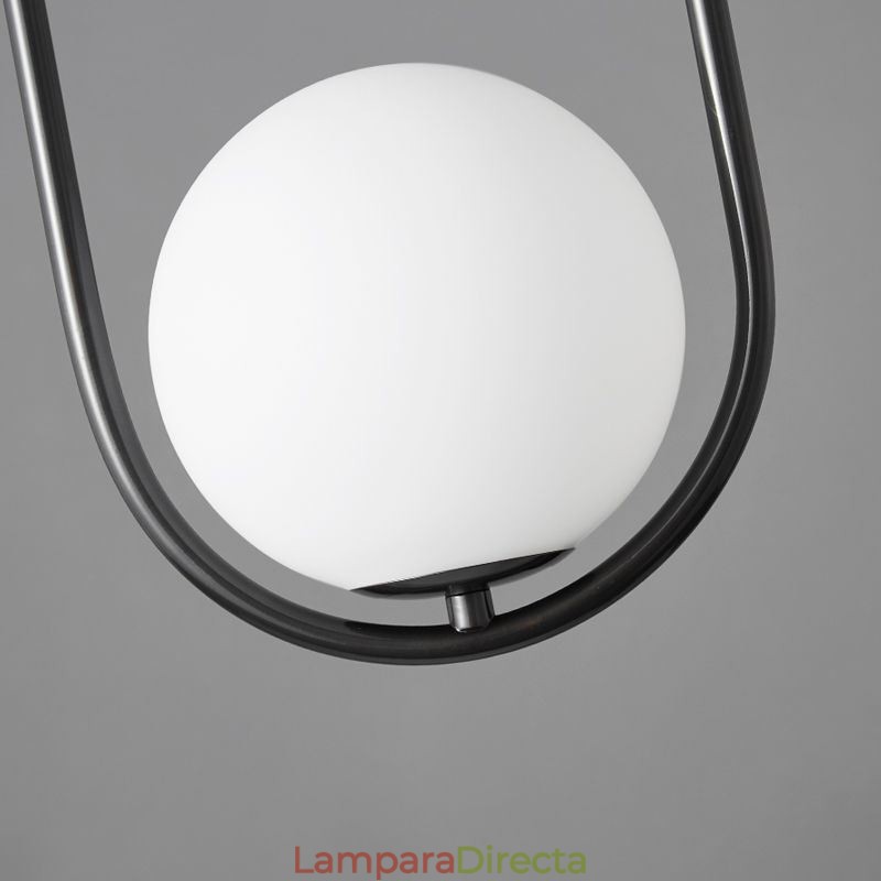 Lámpara colgante moderna con forma de globo y gota de agua de cristal