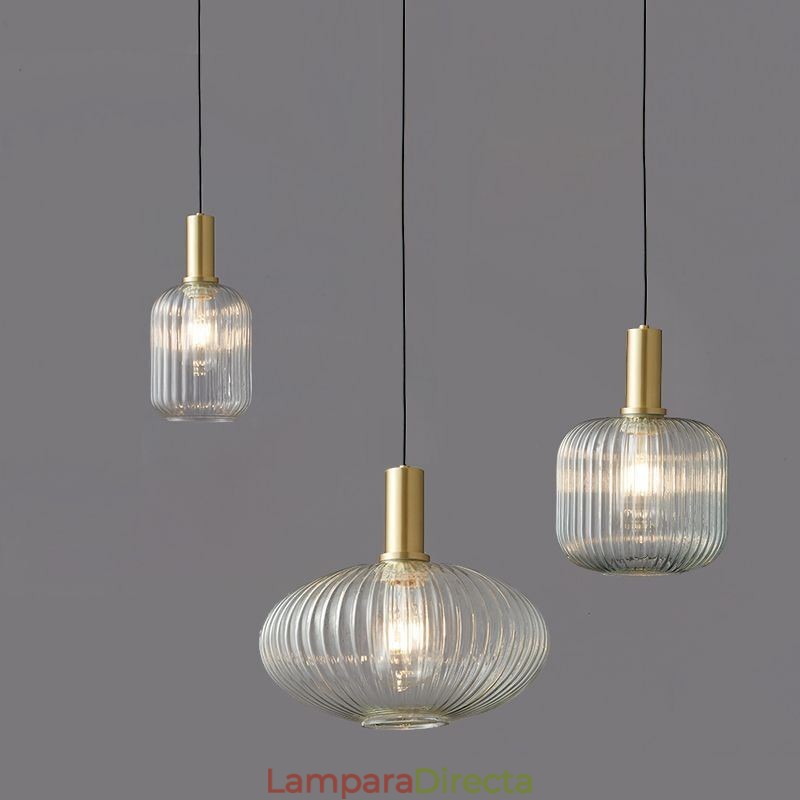 Lámpara colgante moderna de una luz de cristal, iluminación de isla