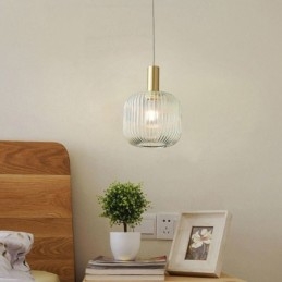 Lámpara colgante moderna de una luz de cristal, iluminación de isla