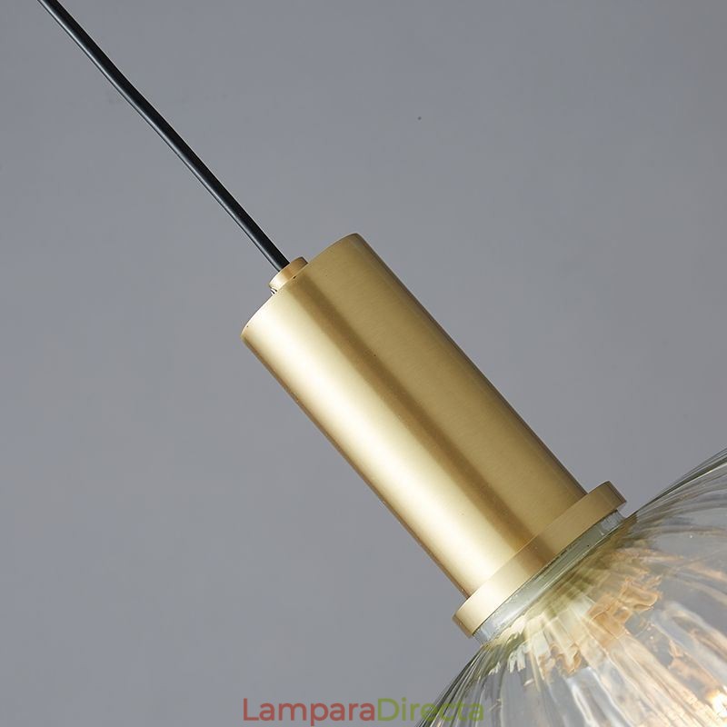 Lámpara colgante moderna de una luz de cristal, iluminación de isla