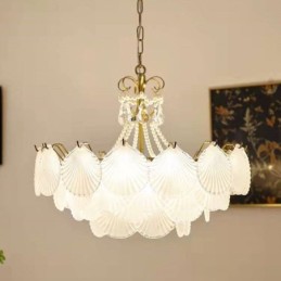 Lámpara colgante de cristal europea con diseño festoneado posmoderno