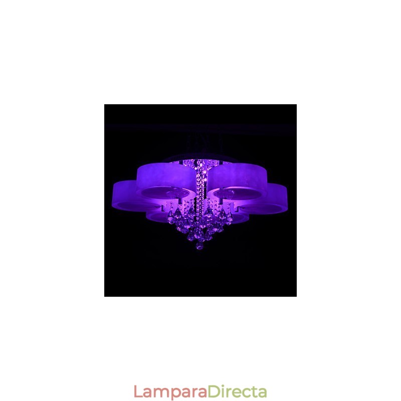 Lámpara de techo empotrada con mando a distancia de cristal incluida, moderna y contemporánea