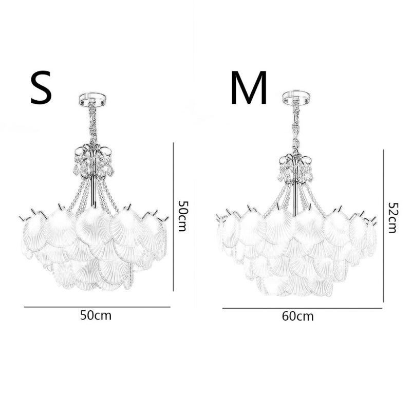 Lámpara colgante de cristal europea con diseño festoneado posmoderno