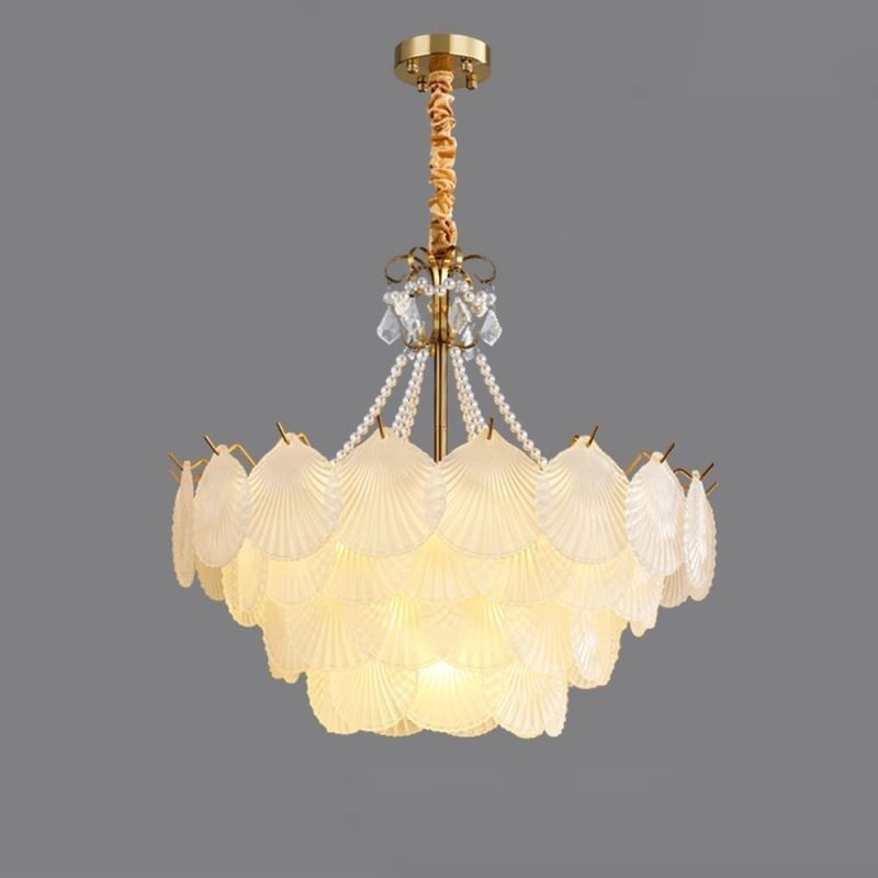 Lámpara colgante de cristal europea con diseño festoneado posmoderno