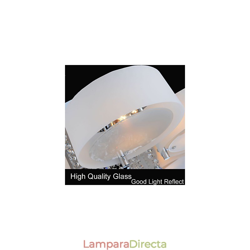 Lámpara de techo empotrada con mando a distancia de cristal incluida, moderna y contemporánea