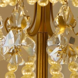 Lámpara colgante de cristal europea con hojas de estilo posmoderno