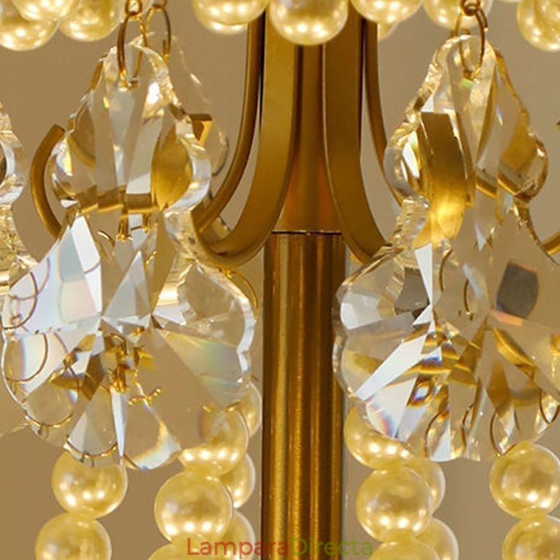 Lámpara colgante de cristal europea con hojas de estilo posmoderno
