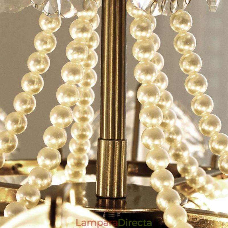 Lámpara colgante de cristal europea con hojas de estilo posmoderno