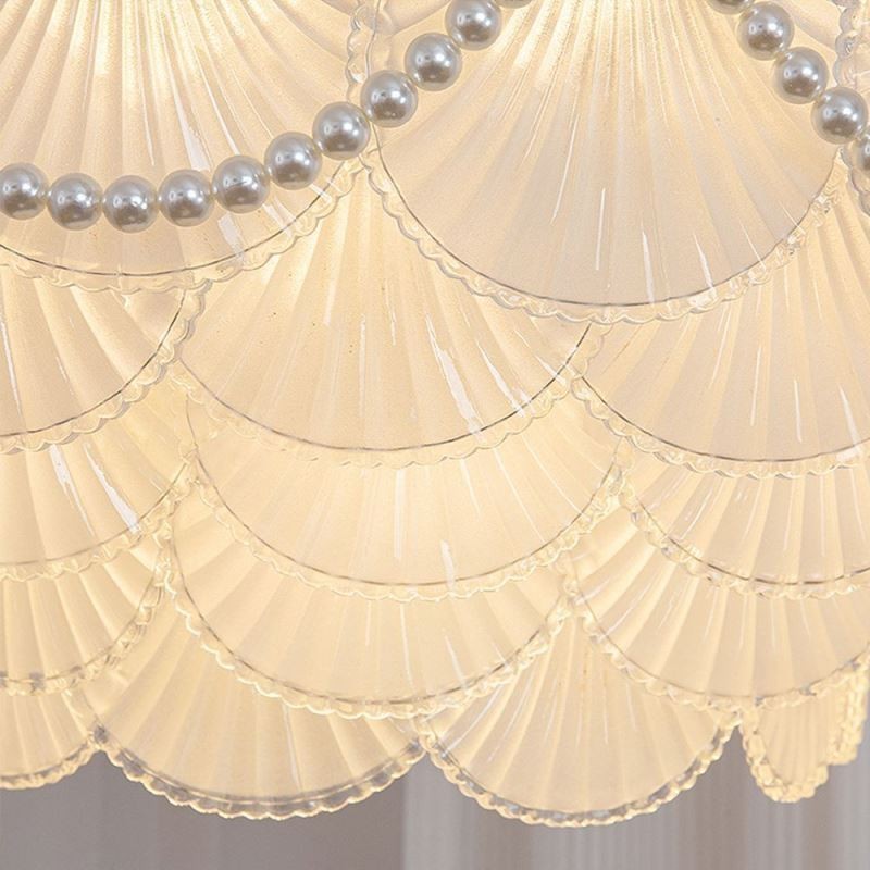 Lámpara colgante de cristal europea con elegante diseño festoneado