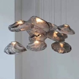 Lámpara colgante nórdica creativa de cristal, lámpara colgante artística