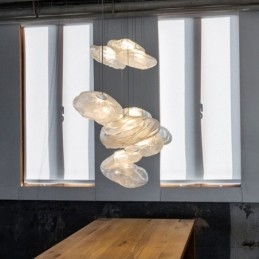 Lámpara colgante nórdica creativa de cristal, lámpara colgante artística