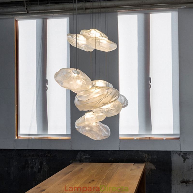 Lámpara colgante nórdica creativa de cristal, lámpara colgante artística