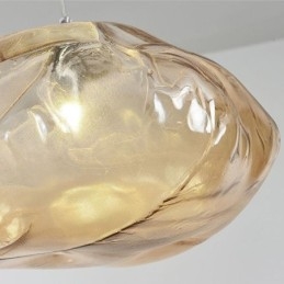 Lámpara colgante nórdica creativa de cristal, lámpara colgante artística