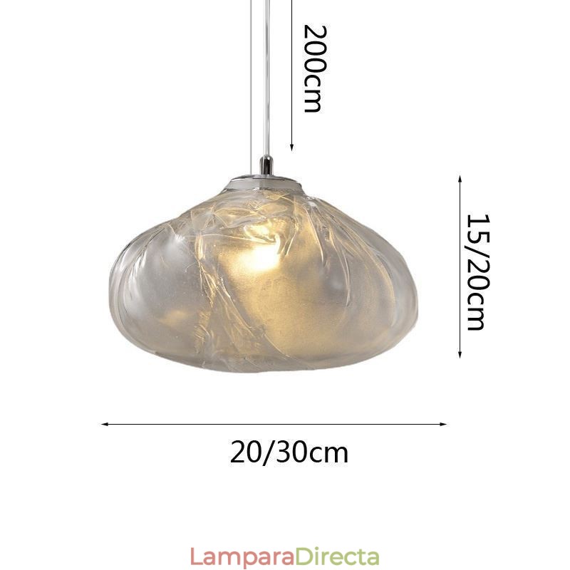 Lámpara colgante nórdica creativa de cristal, lámpara colgante artística