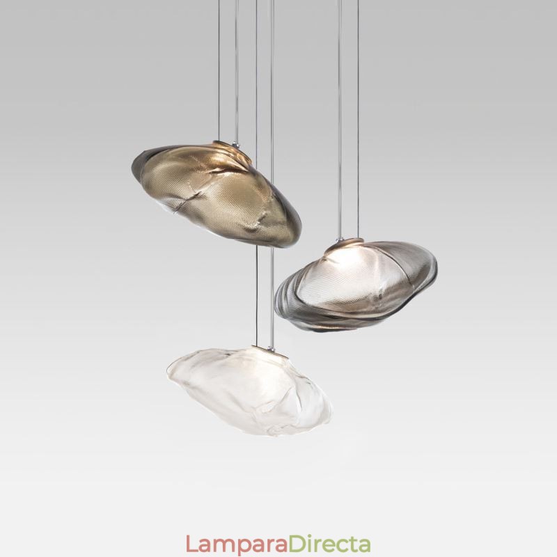 Lámpara colgante nórdica creativa de cristal, lámpara colgante artística