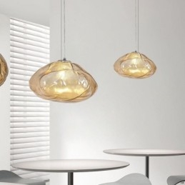 Lámpara colgante nórdica creativa de cristal, lámpara colgante artística