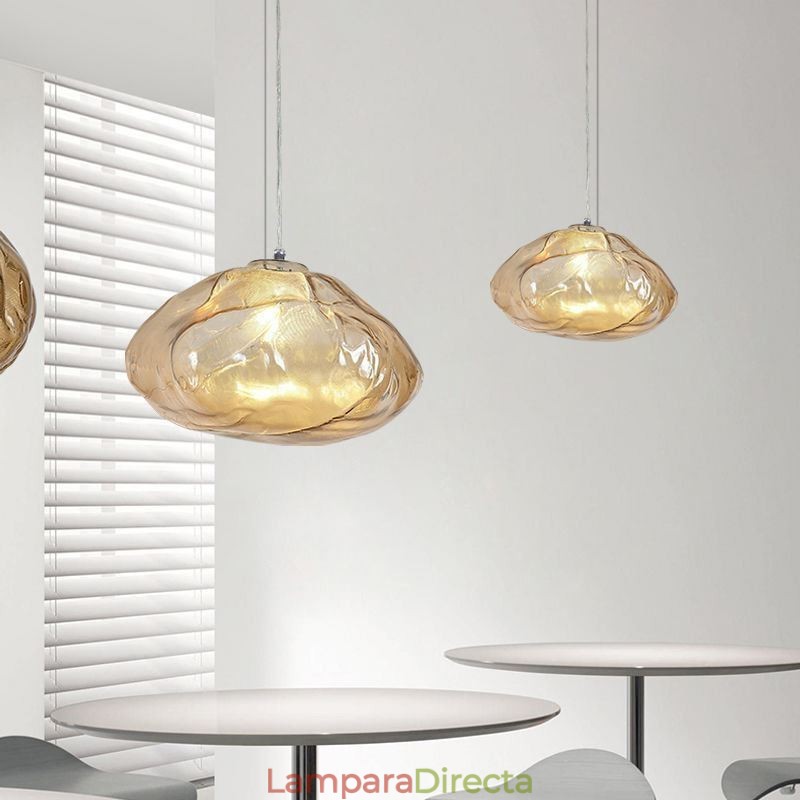Lámpara colgante nórdica creativa de cristal, lámpara colgante artística