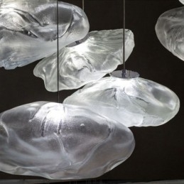 Lámpara colgante nórdica creativa de cristal, lámpara colgante artística