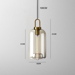 Lámpara colgante de 3 luces con pantalla de cristal tipo isla