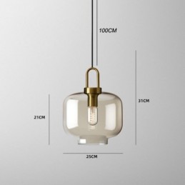 Lámpara colgante de 3 luces con pantalla de cristal tipo isla