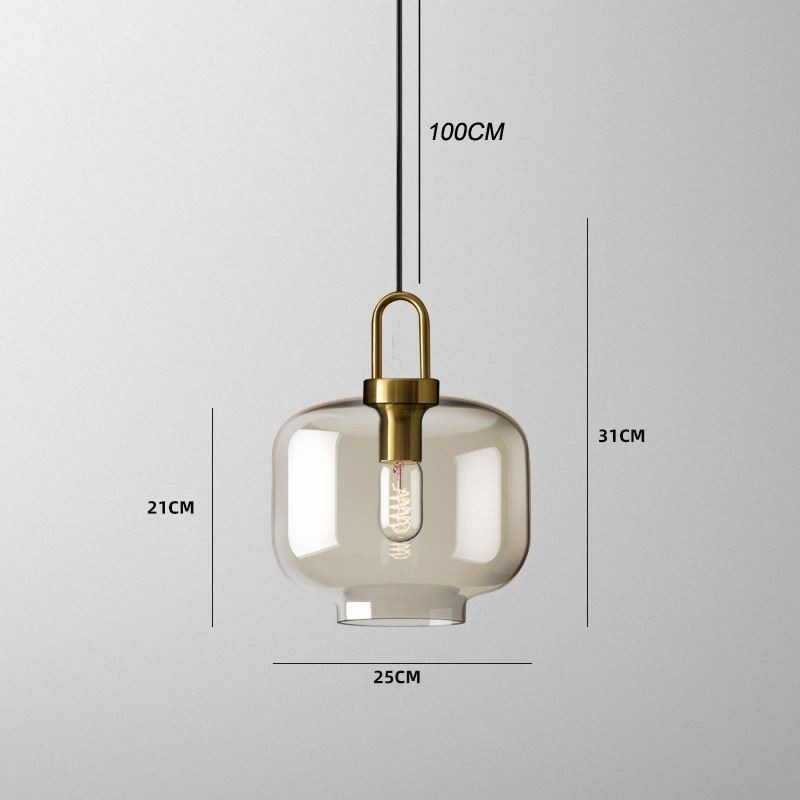 Lámpara colgante de 3 luces con pantalla de cristal tipo isla