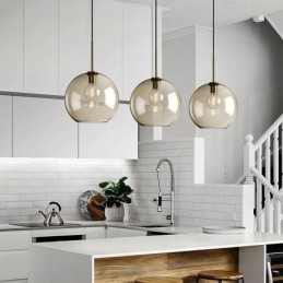 Lámpara colgante clásica de cristal de 3 luces, accesorio de iluminación para cafetería