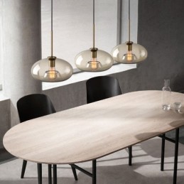Lámpara colgante clásica de cristal de 3 luces, accesorio de iluminación para cafetería